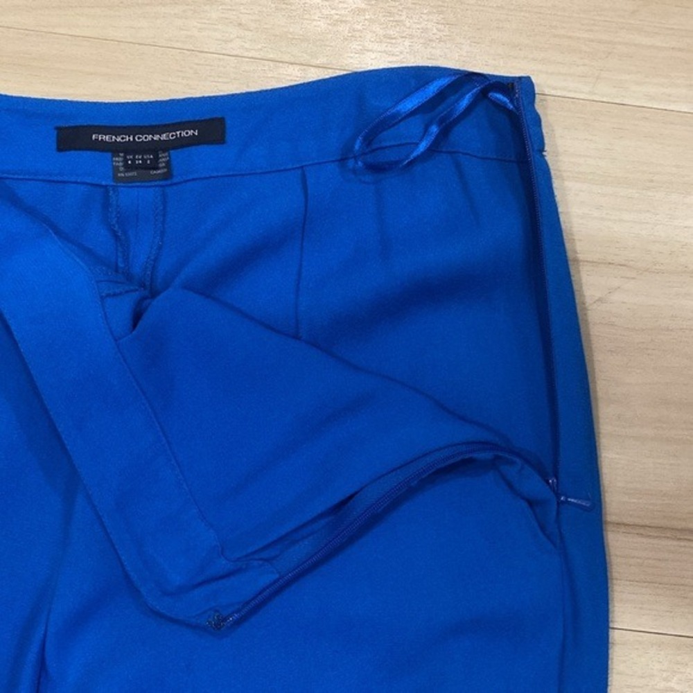 FRENCH‎ CONNECTION Blue Wide Leg Pants Size 2 Bold Businesswoman Corporate Boss - Picture 6 of 15
